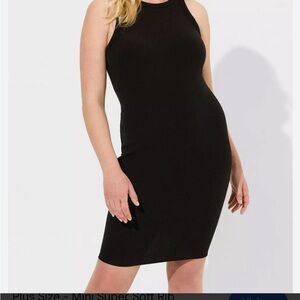 2X Torrid Black Ribbed Mini Dress